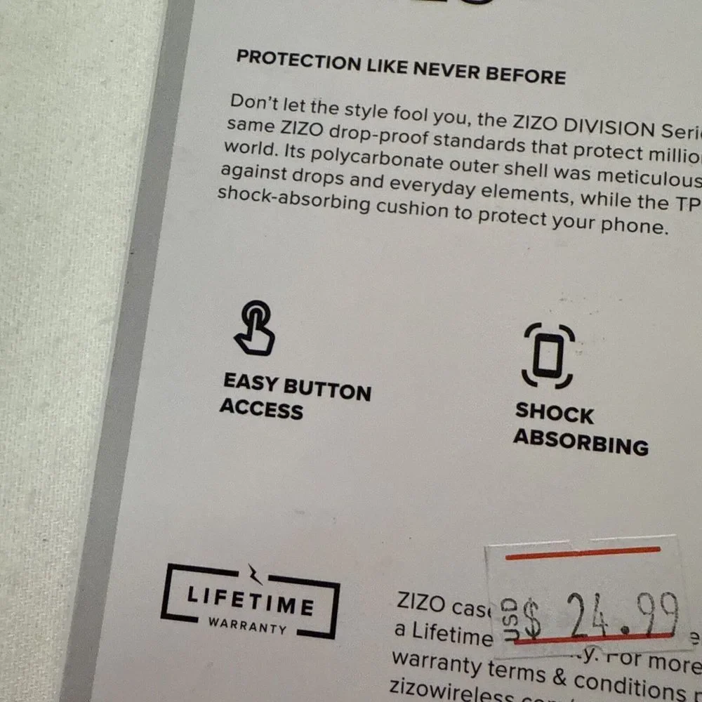 Zilo Division Series Cricket Icon 2 Phone Case Nylon Black, Shock Absorbing, NIB
